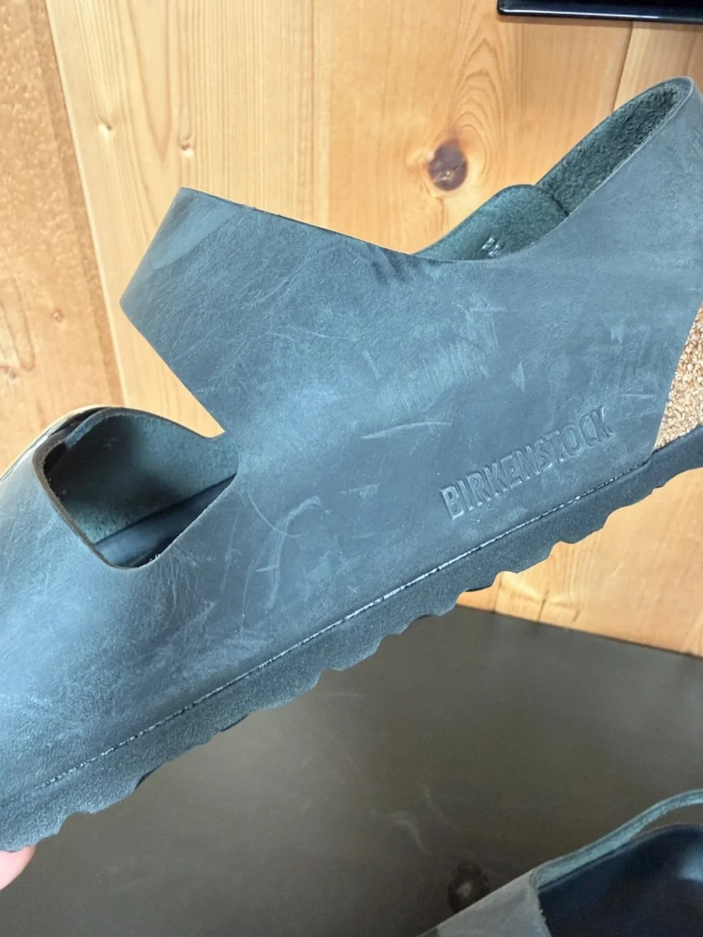 Birkenstock Black Suede Double Strap Sandals with Buckles - Picture 3 of 9